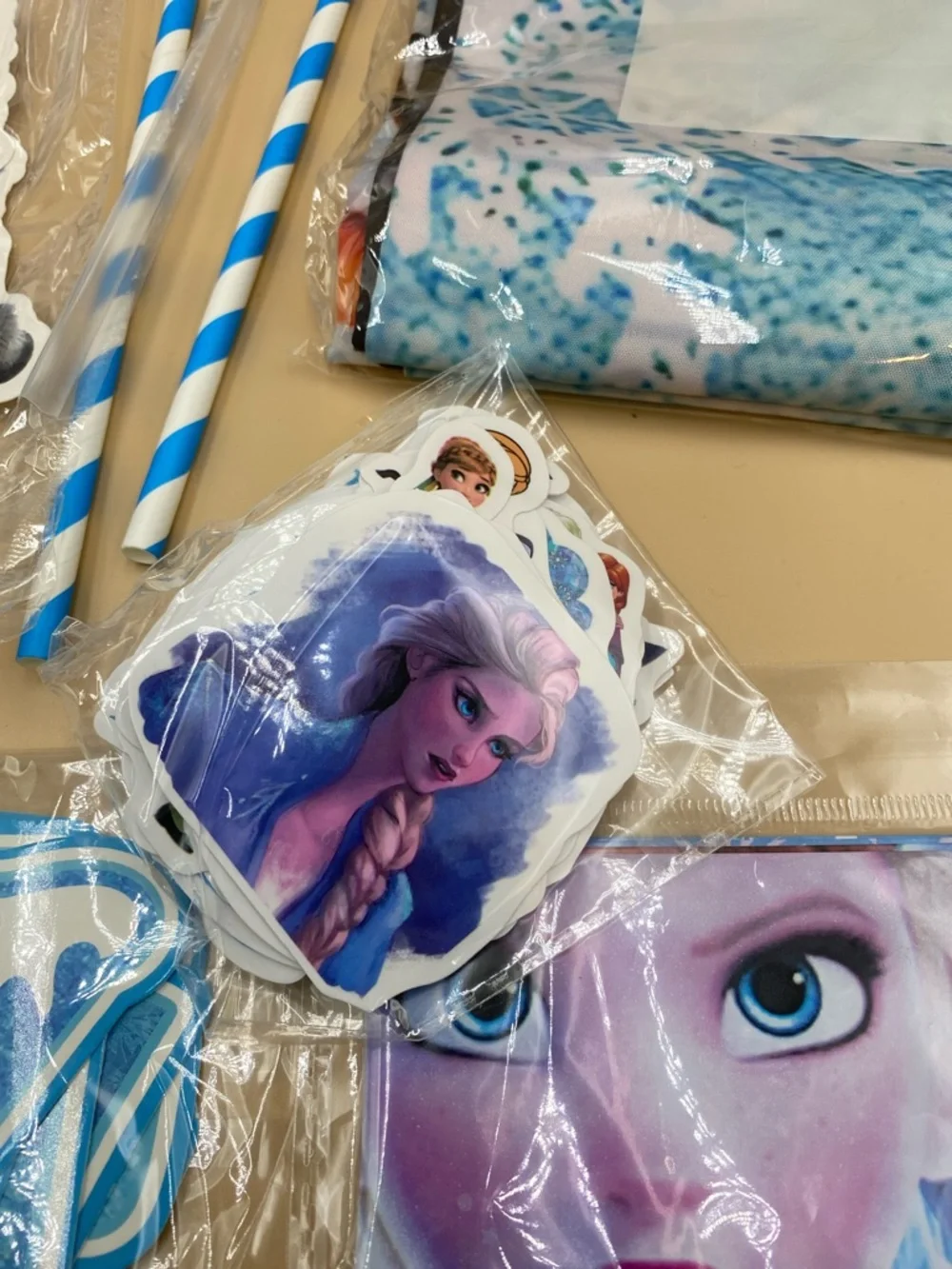 Disney Frozen Party Supplies Set - Blue, Purple, Pink serves 10 people
